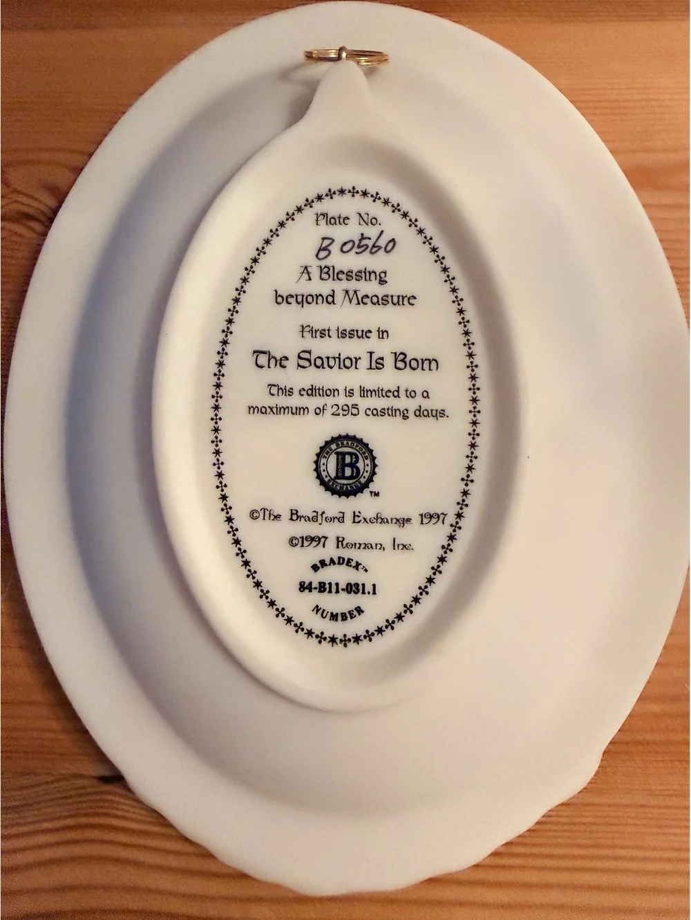Bradford Exchange The Savior Is Born Set of 4 Bisque Porcelain Wall Plaques